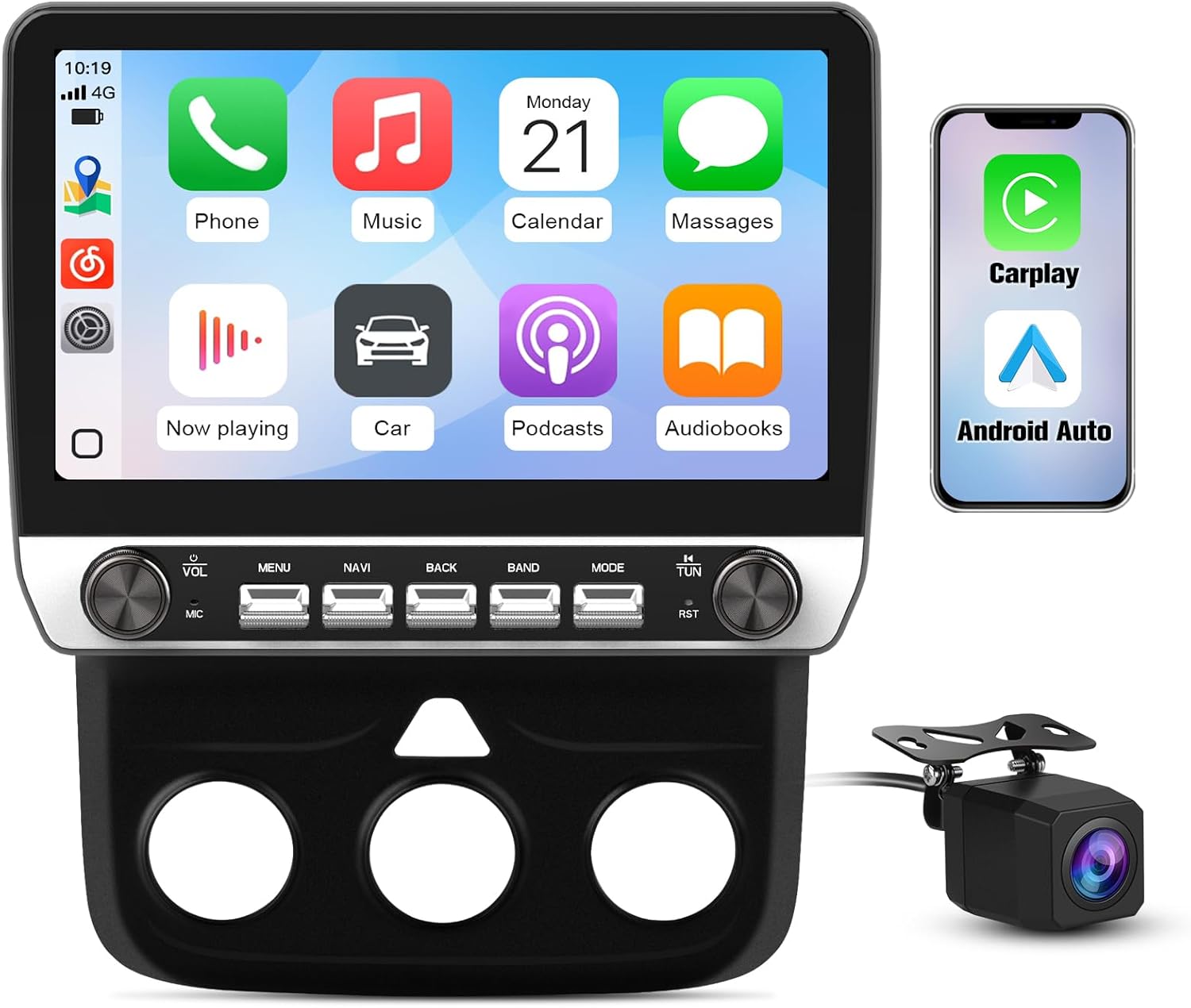 Junsun 4Core Car Radio Stereo for Dodge RAM 1500 2500 3500 2013 2014 2015 2016 2017 2018 with Android 13 Wireless Carplay Android Auto 5GWiFi Bluetooth 2G Ram 64G ROM(Fit Manual AC)