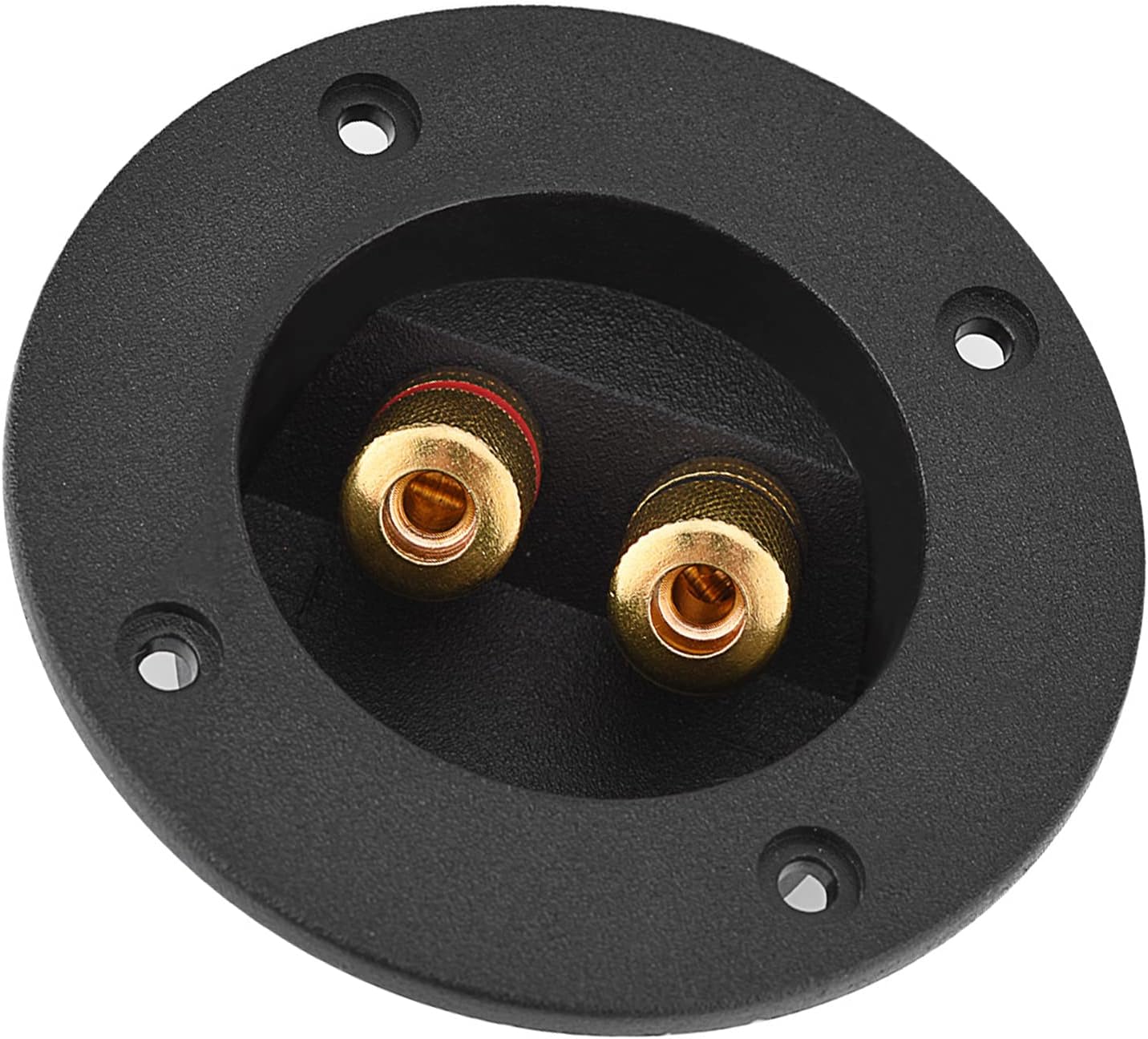 48MM 2 Copper Binding Post Terminal Box Acoustic Base Plate for Speaker Installation Suitable for Home Hotel ABS/Black / 1