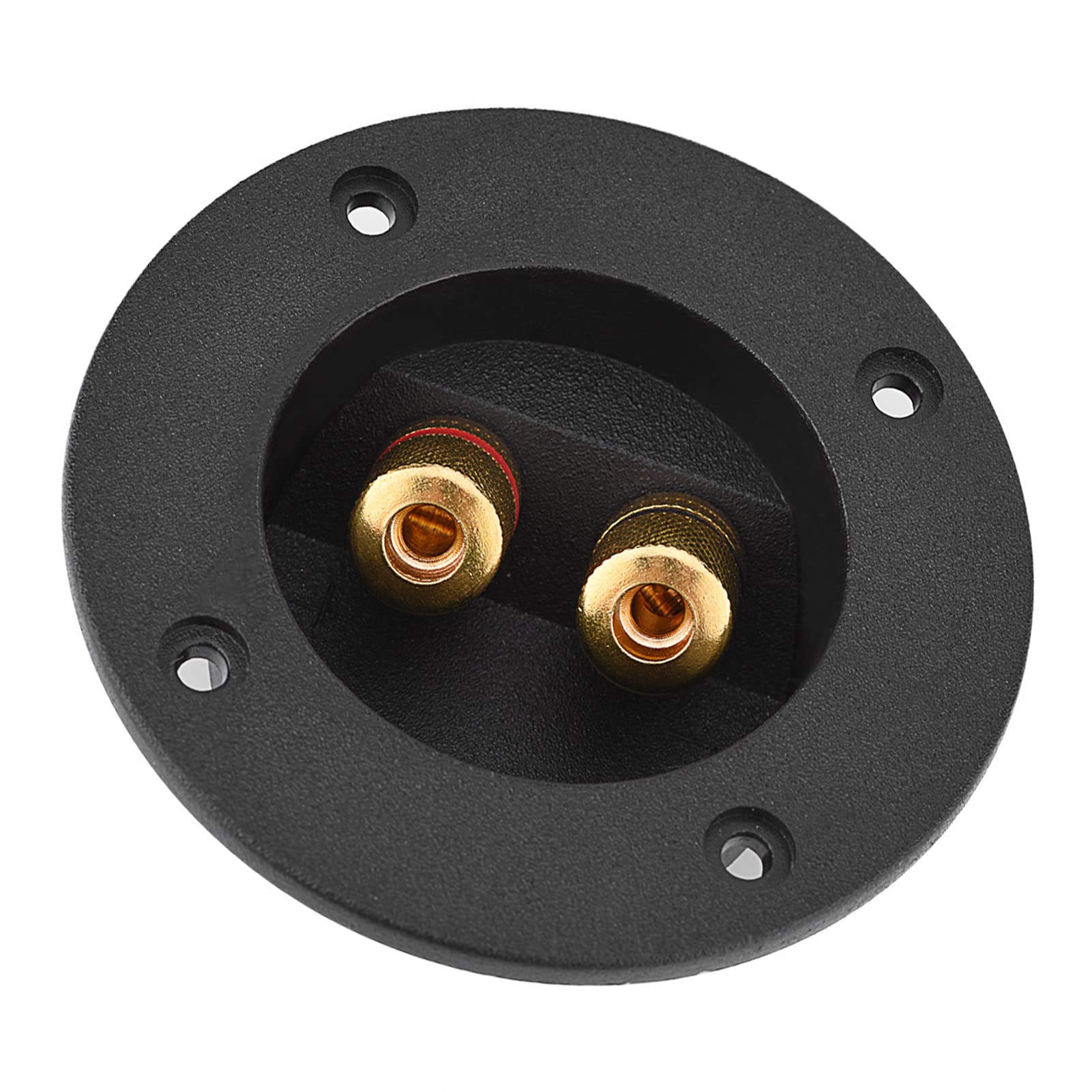 48MM 2 Copper Binding Post Terminal Box Acoustic Base Plate for Speaker Installation Suitable for Home Hotel ABS/Black / 1