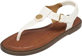 Alicegana Dressy Womens Sandals Summer: Comfortable Strappy Flats Thong Sandals - Casual Walking T-Strap Slingbacks