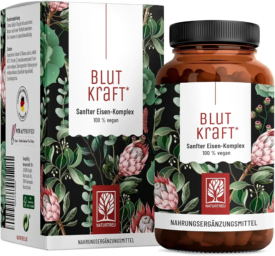 Eisen Komplex mit Vitamin C und Fenchel vegan - 120 Kapseln - vegane Eisentabletten in Kapselform, leichter zu schlucken - ohne Zusatzstoffe, laborgeprüft