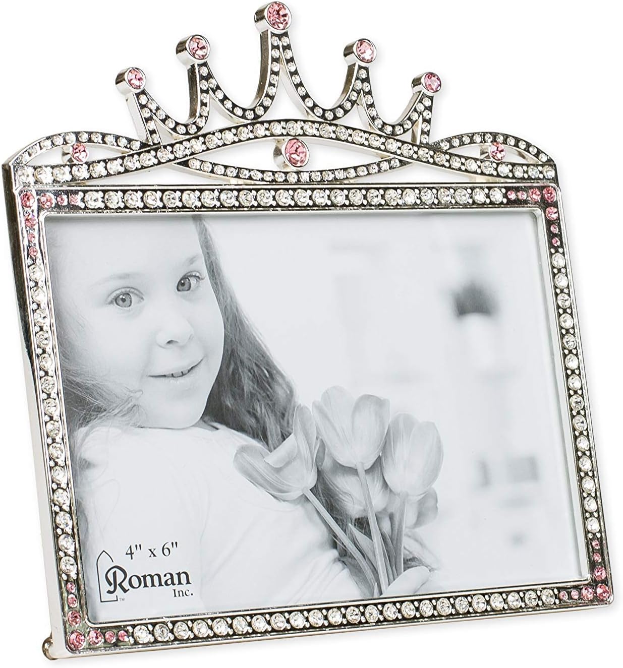 Roman Giftware Inc., Caroline Collection, New Baby, 6" H Princess Crown Frame,Religious, Inspirational, Durable (6x1x5)