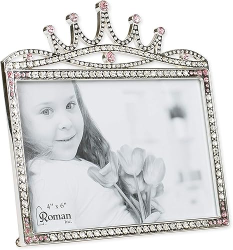 Roman Giftware Inc., Caroline Collection, New Baby, marco de corona de princesa de 6 pulgadas de alto, religioso, inspirador, duradero (6 x 1 x 5)