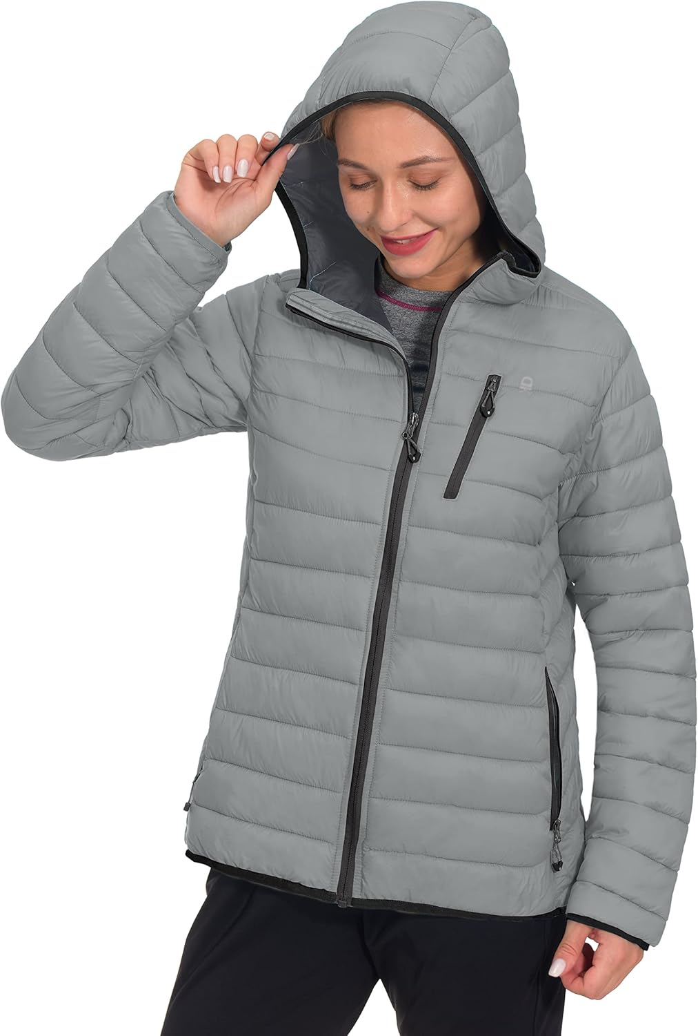 Little Donkey Andy Women's Packable Lightweight Puffer Jacket Hooded Windproof Winter Coat with Recycled Insulation - Image 2