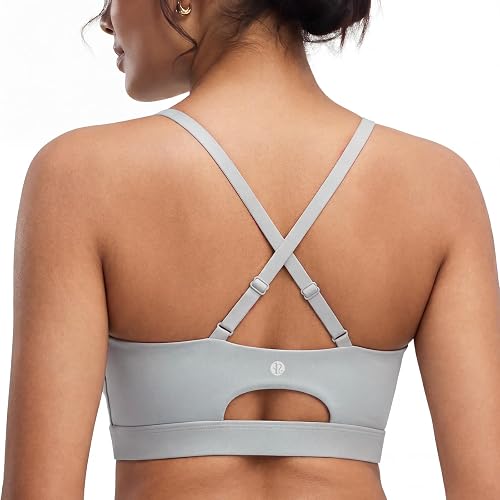 Sports Bras for Women,Adjustable Strappy Molded Cup Sports Bra with