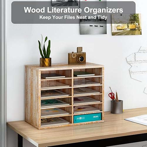 Vista 82 de PAG Organizador de literatura de madera para encimera, buzón de estudiante para aula, soporte de papel de escritorio para oficina, hogar, escuela