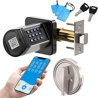 WELOCK Smart Deadbolt Lock, Keyless Entry Door Lock for Front Door, Security WiFi Deadbolt with Keypad, App Control, Anti-Peeking Password,Easy Installation for Bedroom,Home, Apartment,Hotel,Garage
