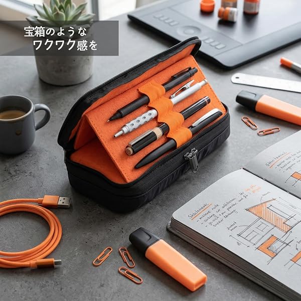 プラス ペンケース ポーチ FABFAB ファブファブ ダブルルームタイプ - 4