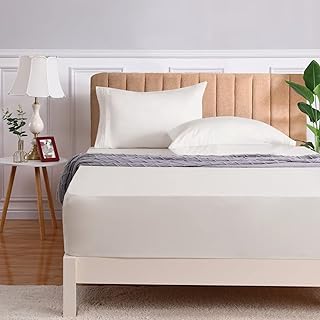 GlowSol Ivory Fitted Sheet Queen Fitted Sheet Only 16" Deep Pocket Fitted Sheet Ultra Soft Feeling Wrinkle Free Fitted She...