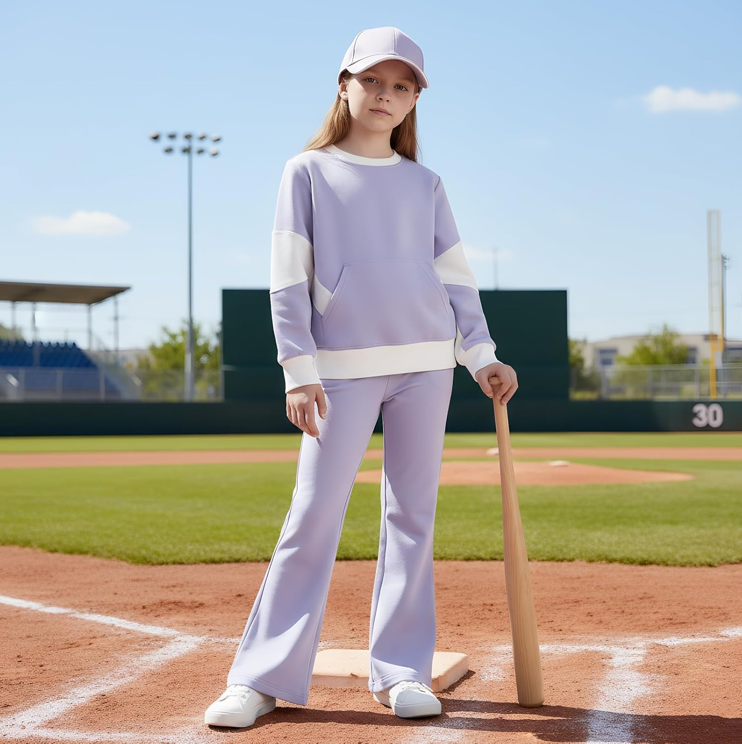 JiAmy Girls 2 Piece Tracksuit Set Long Sleeve Sweatshirt and Jogger Pants Athletic Outfit Clothing Set for Kids - Image 3