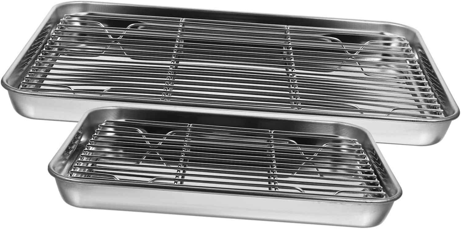 2pcs Stainless Steel Drain Plates Versatile Kitchen Drain Dishes for Fruits Vegetables and Baking Smooth Mirror Finish Easy to Clean