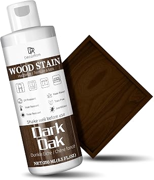 Dark Oak Wood Stain, 8.5oz Water Based Wood Stain, Matte Wooden Fast Drying Curing for Indoor & Outdoor Wooden Furniture, Door, Window, Paneling, Wardrobe, Cabinet Low Odor Non-Toxic & Long Lasting