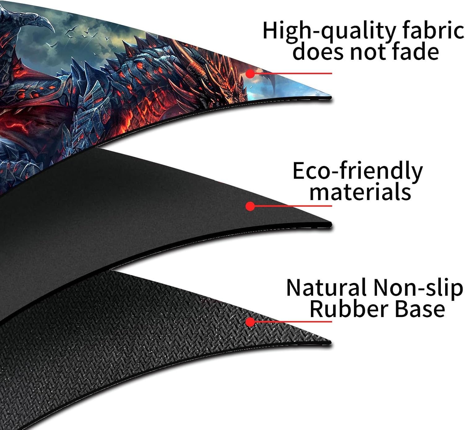 for MTG Playmat, Fierce Fire Dragon Premium for Magic The Gathering Mat with Beautiful Patterns & Storage Bag for Game Players, 24 x 14 Inch for Card Game Mat