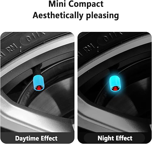 Miniatura 6 de 16 tapas de válvula de neumático fluorescentes tapa de válvula de aire luminosa para rueda de automóvil accesorios de decoración universales para