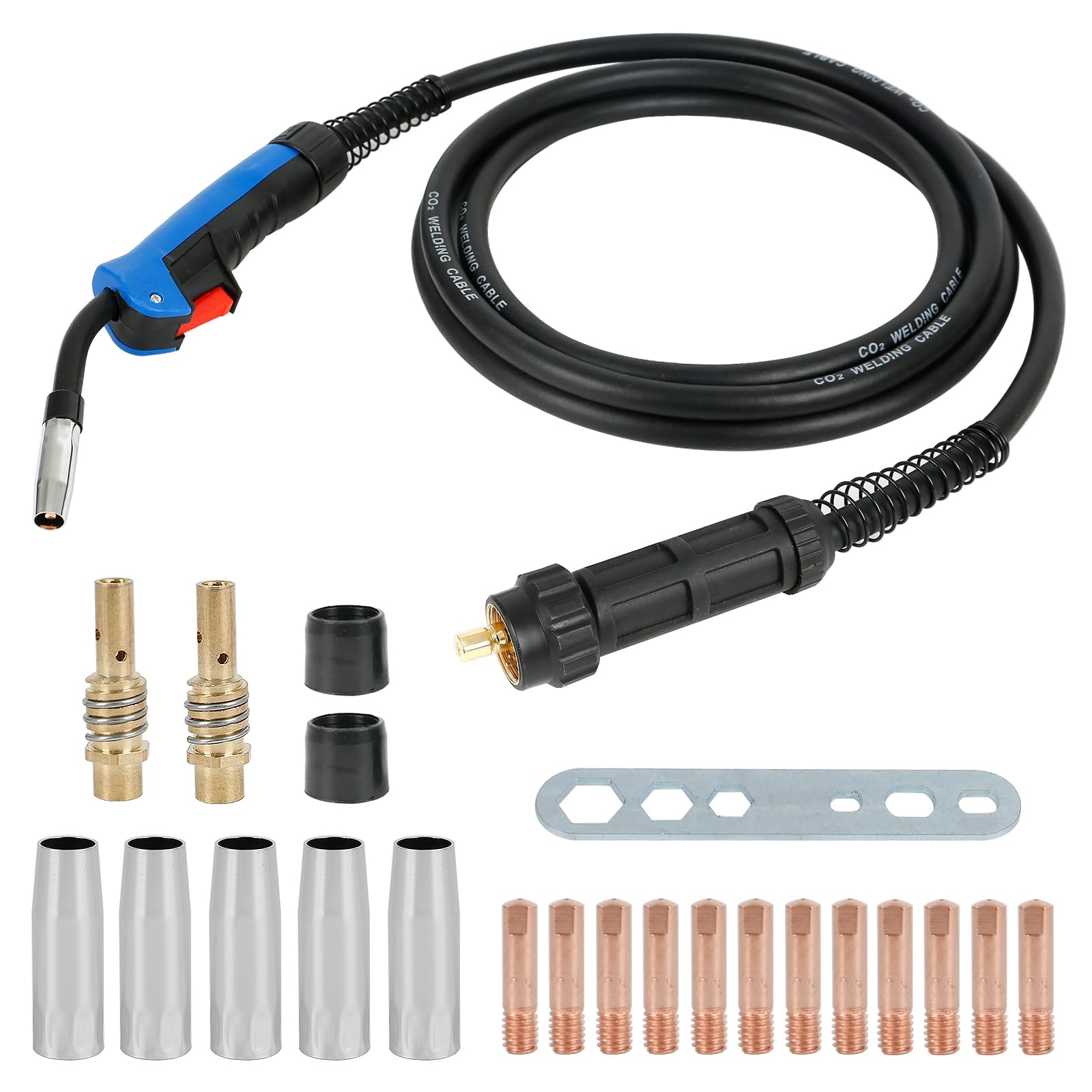 MIG MAG - Antorcha de soldadura MB 15AK 5 m, paquete de manguera, gas protector, ligero, cabezal flexible para soldadores de CO²