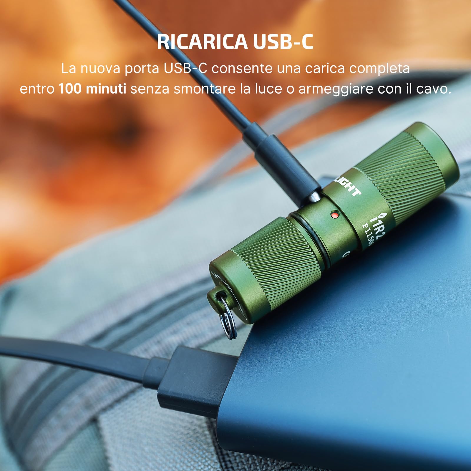 OLIGHT i1R2 Pro 180 Lumen EOS Portachiavi Mini Torcia USB Ricaricabile Luminosa, IPX8 Impermeabile 2M Protezione Anticaduta Piccola Torcia per Campeggio All'aperto (Verde)