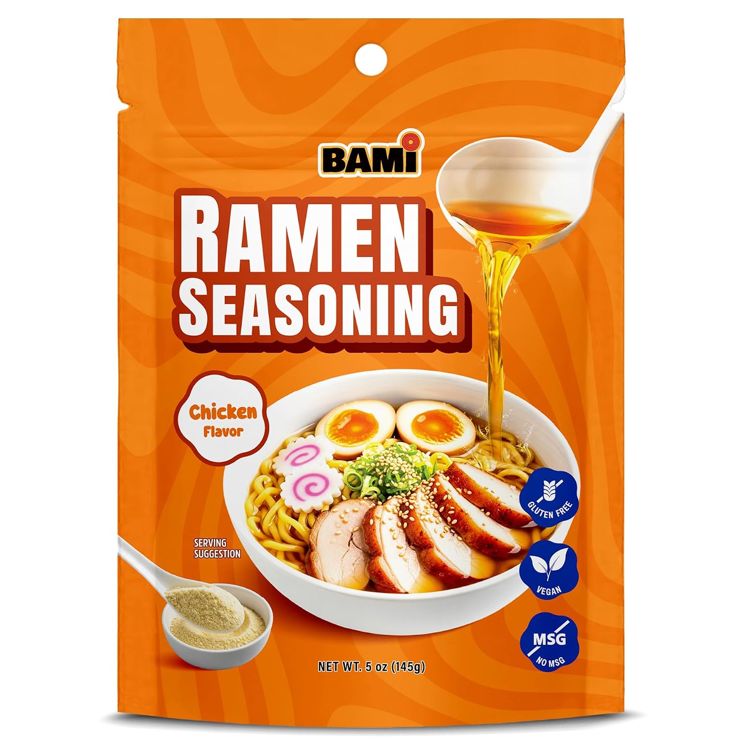 Gluten free ramen noodles (10 packs) and Ramen Seasoning Powder (Chicken Flavor) Vegan, Low Sodium, No MSG image 5