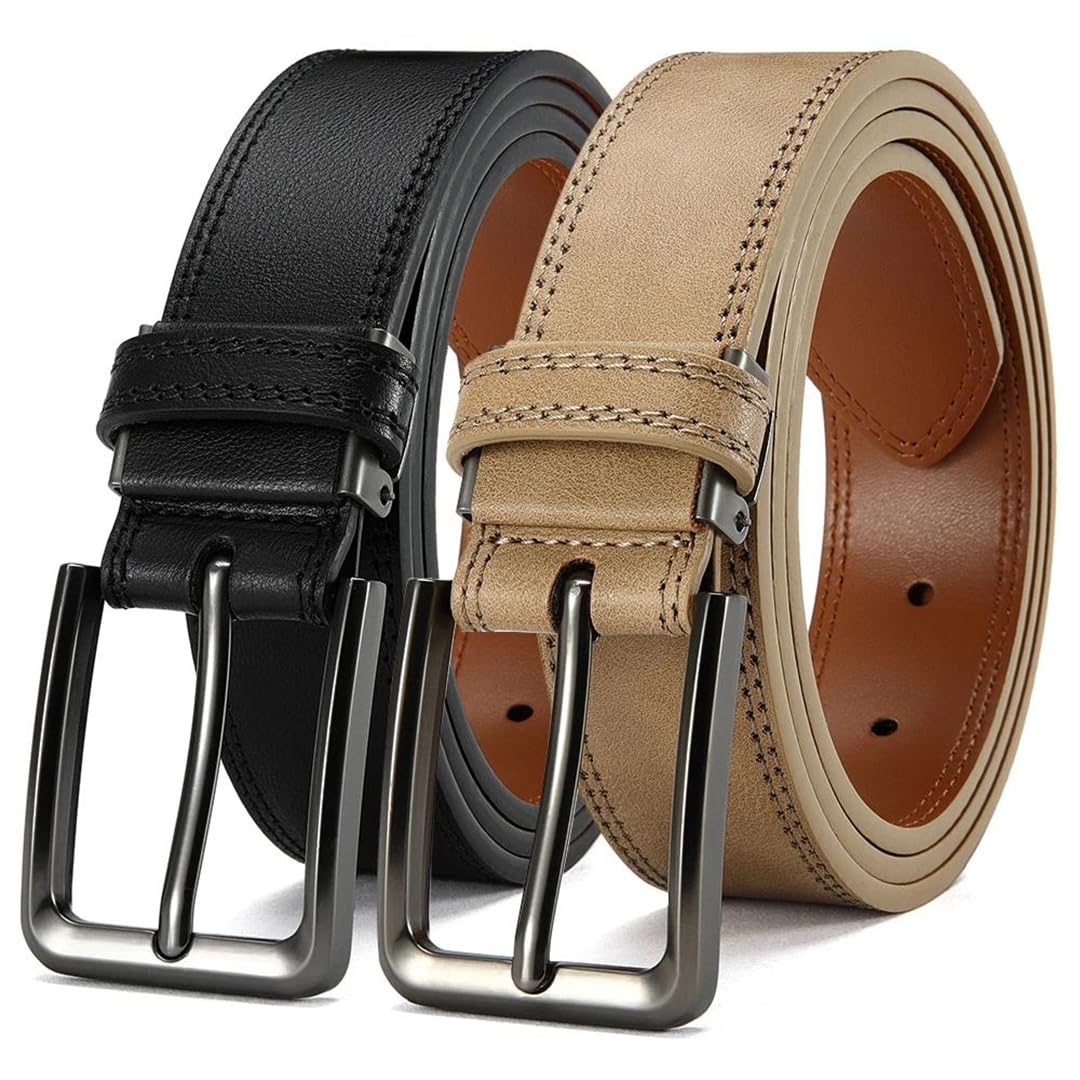 Yeuyyben Cinturón de cuero para hombre, hebilla automática, ajustable, diseño de trinquete, casual, negocios, invierno