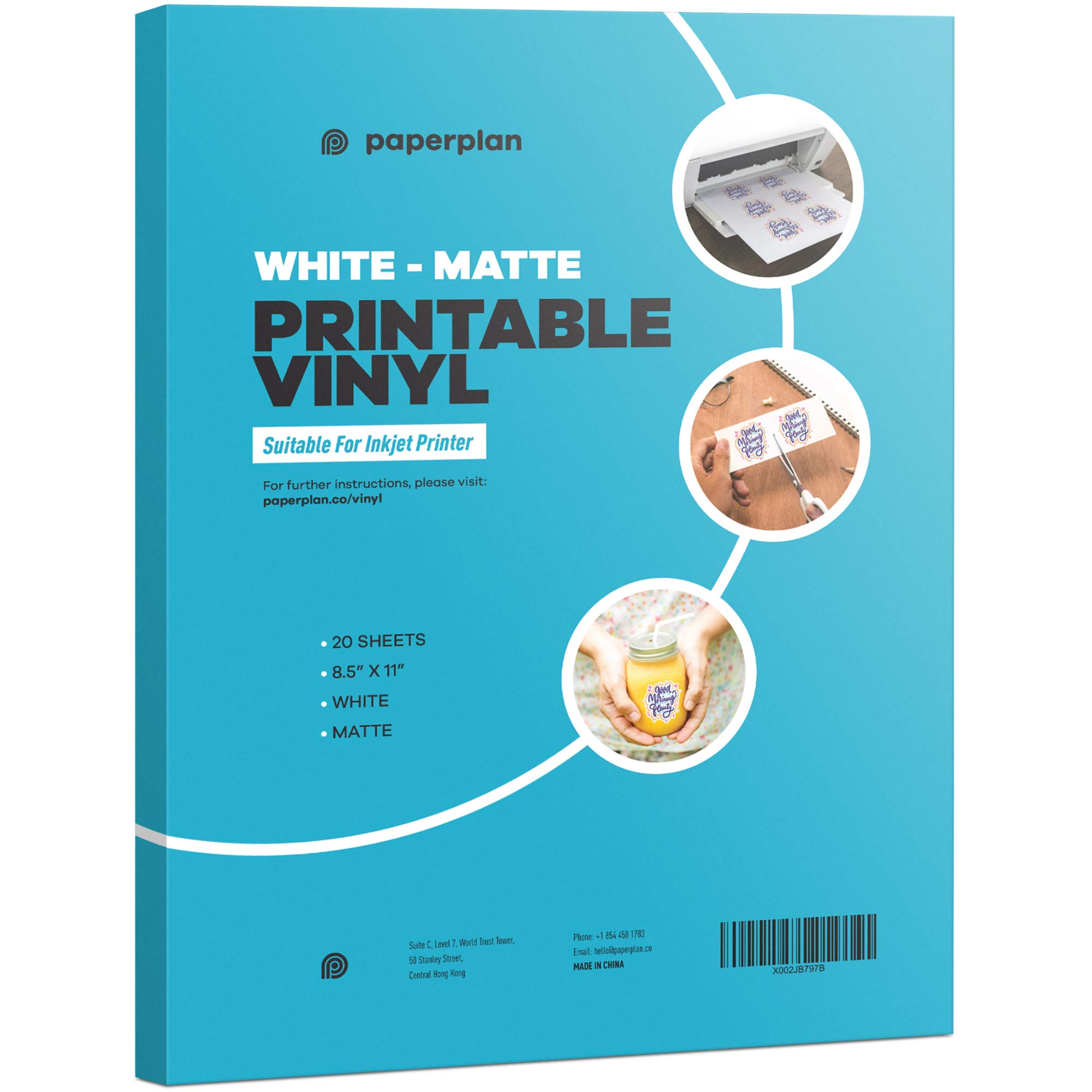 Buy 20 Sheets Vinyl Sticker Paper For Inkjet Printer Matte Laser 