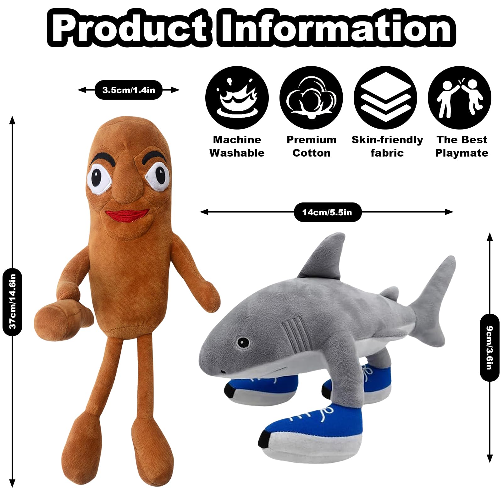 Hyhuiyin 2Pcs Italian Brainrot Plush Toy - Image 2