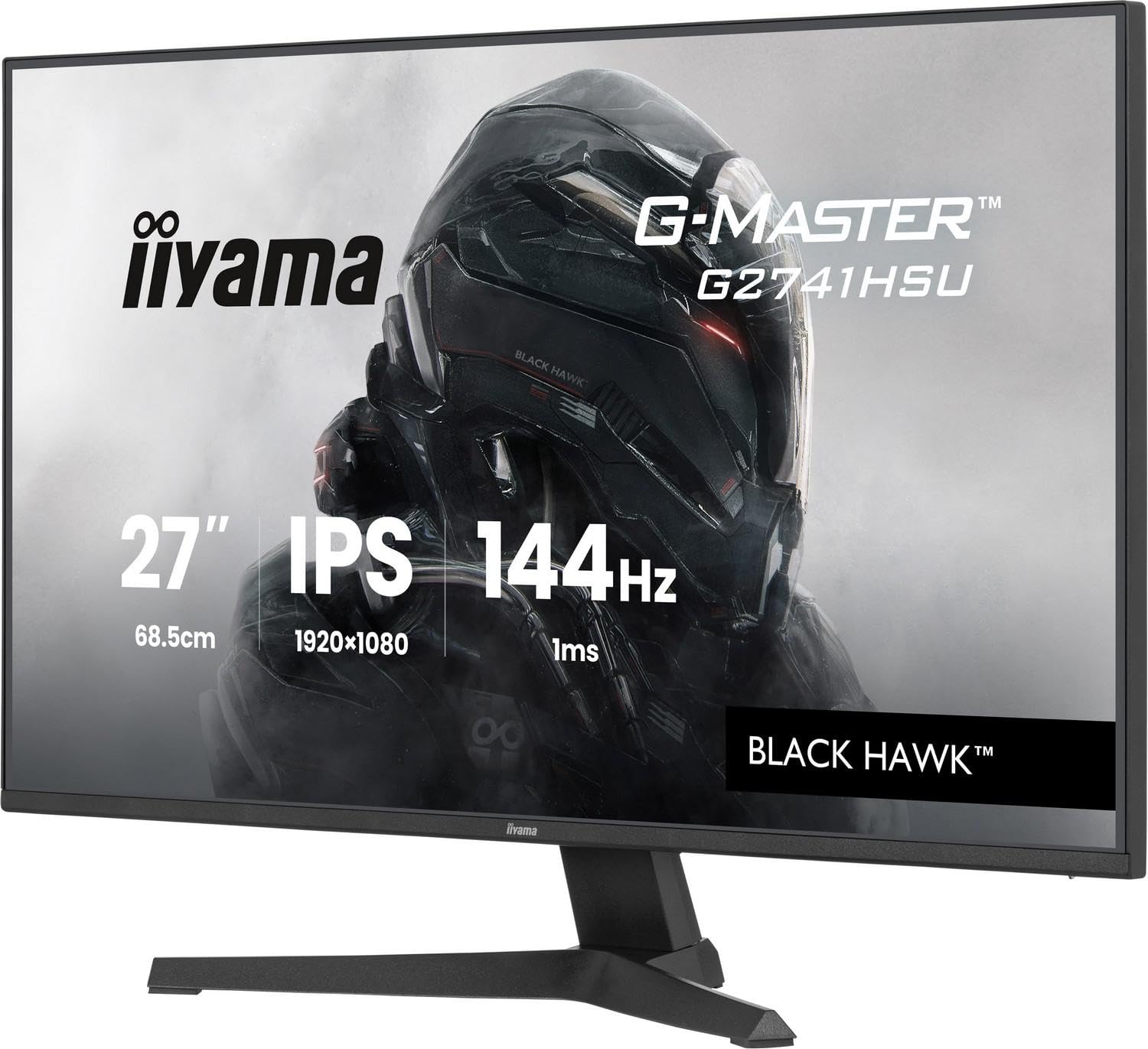iiyama Ecran G-Master Black Hawk, G2741HSU-B1 IPS, FreeSync/Adaptive Sync, 1920x1080@144Hz, 1ms, 350cd Haut-parleurs, HDMI/DP/USB HUB, Black Tuner, i-Style Colour