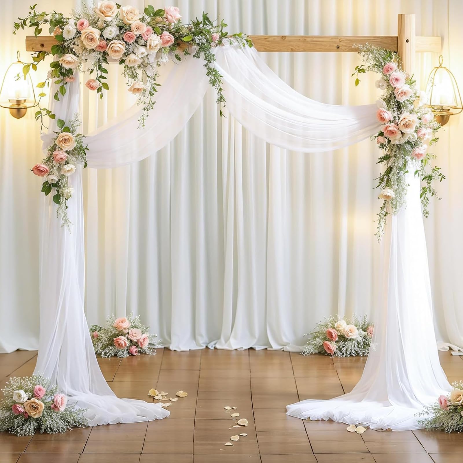 SK Stuido Voilage Bleu Mariage, Lot de 1 Mariage Arche Tenture pour Arche Rideaux Salon Écharpe de Fenêtre Voile Draperie Souple Décoration SK Stuido Voilage Bleu Mariage, Lot de 1 Mariage Arche Tenture pour Arche Rideaux Salon Écharpe de Fenêtre Voile Draperie Souple Décoration