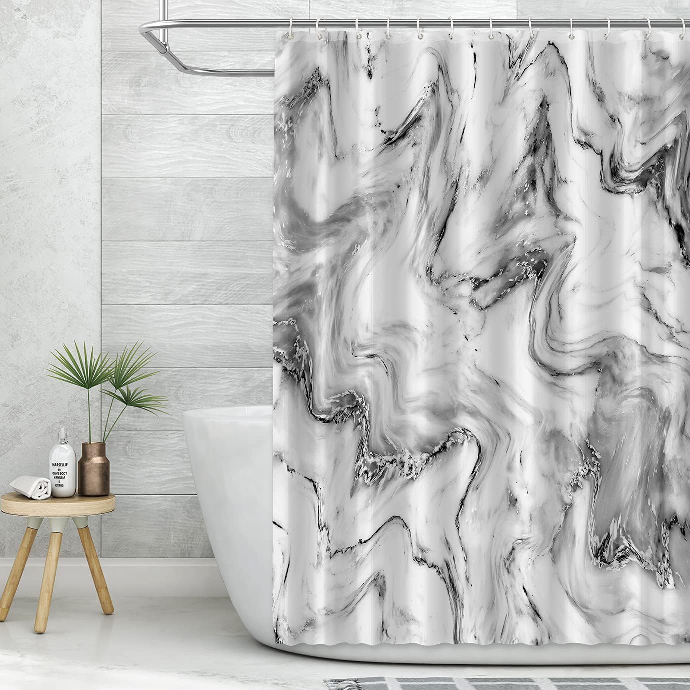 Shower Curtain Bath Abstract Design Fabric Decorations Bathroom Decor Sets with Hooks (Grey, 72" W x 72" L) : Home & Kitchen