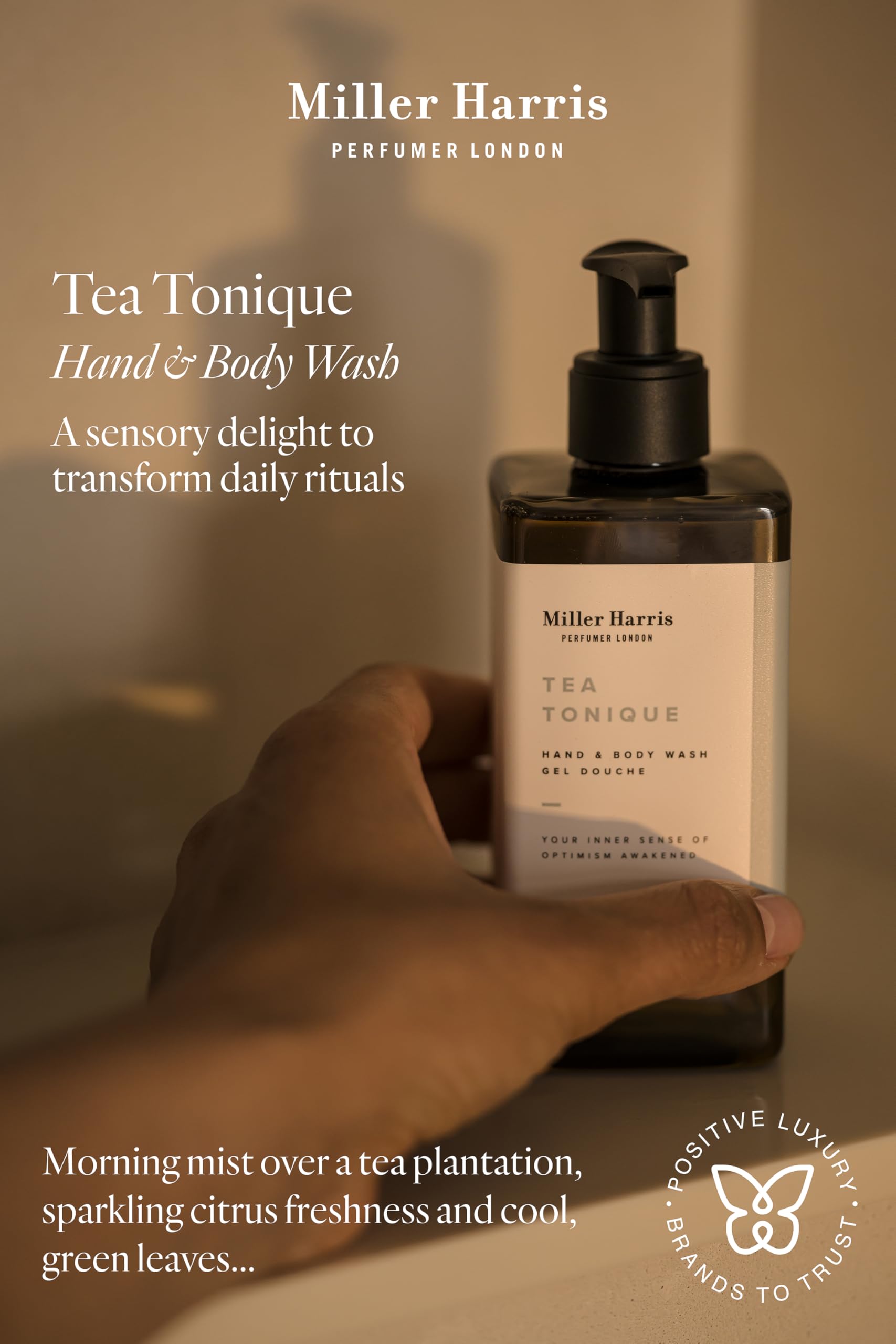 Miller Harris Tea Tonique Hand and Body Wash 300ml - Coconut Extract & Vitamin E, 300 ml (Pack of 1) - Image 2