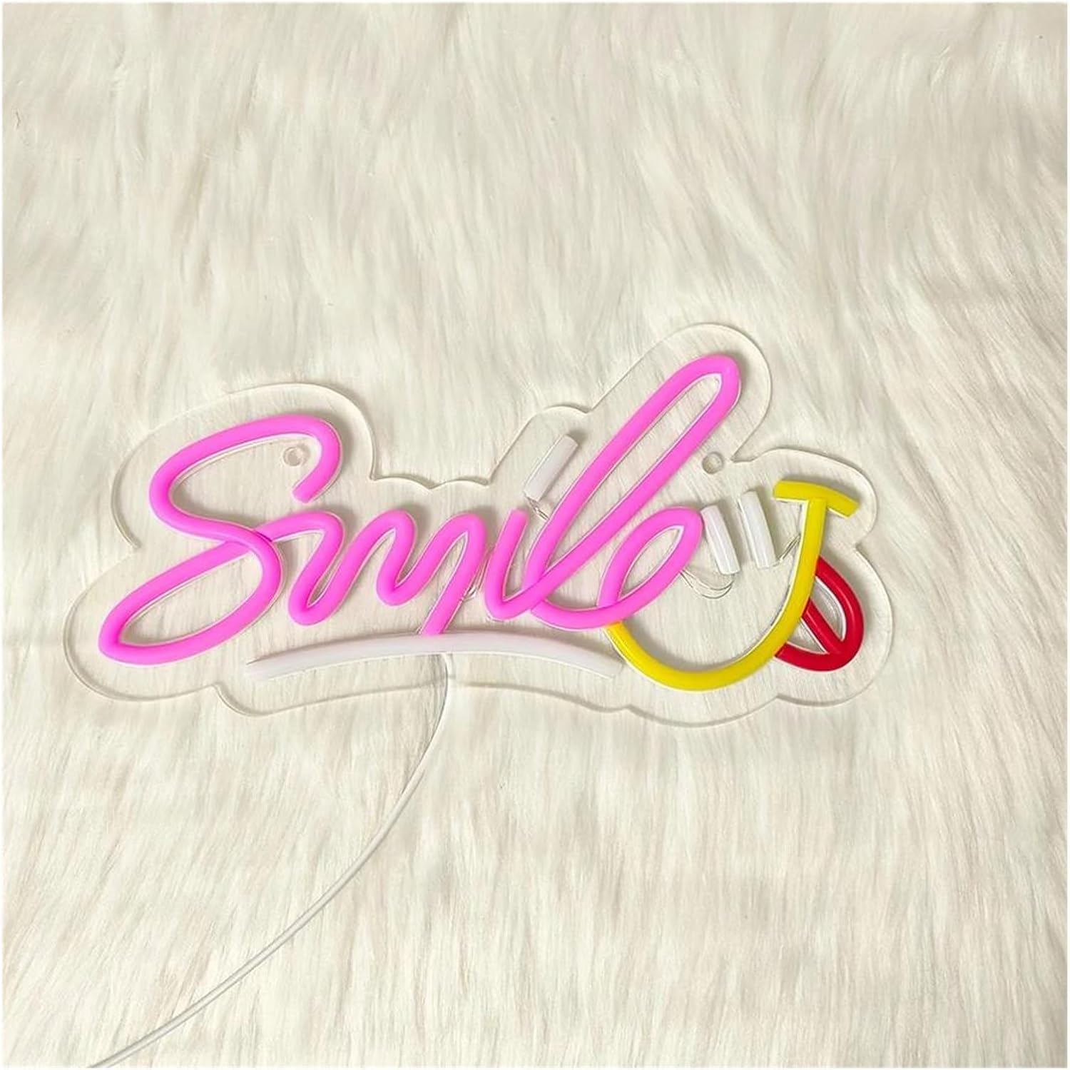 Insegna al per neon con scritta "Smile" e lettere a per LED per addio nubilato, matrimonio, 31 cm x 15,5