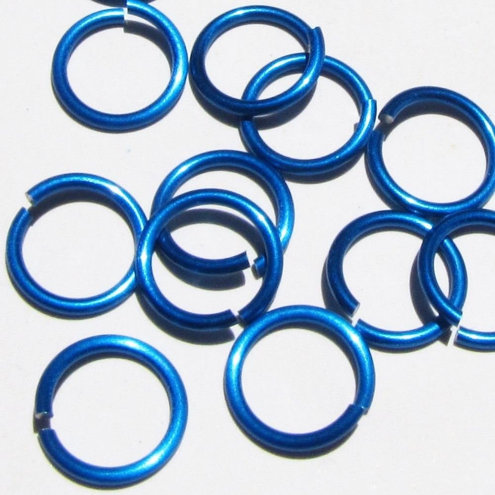 TURQUOISE Anodized Aluminum JUMP RINGS 100 5/32 18g SAW CUT