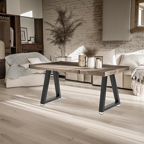 Miniatura 2 de Juego de 2 patas de metal trapezoidales de 19 pulgadas, patas de repuesto para mesas de café, bancos, escritorios modernos, mesitas de noche, sofá