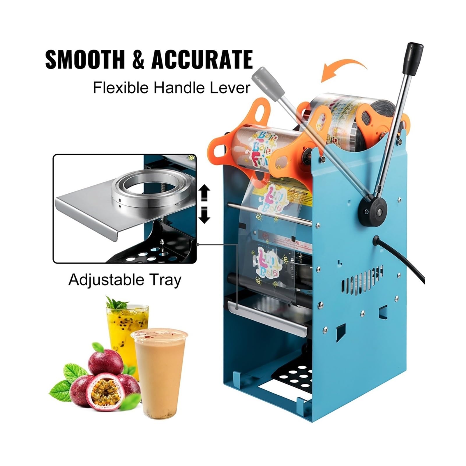 Macchina sigillatrice manuale per tazze da 90/95 mm, 300-500 tazze/ora, per impieghi gravosi