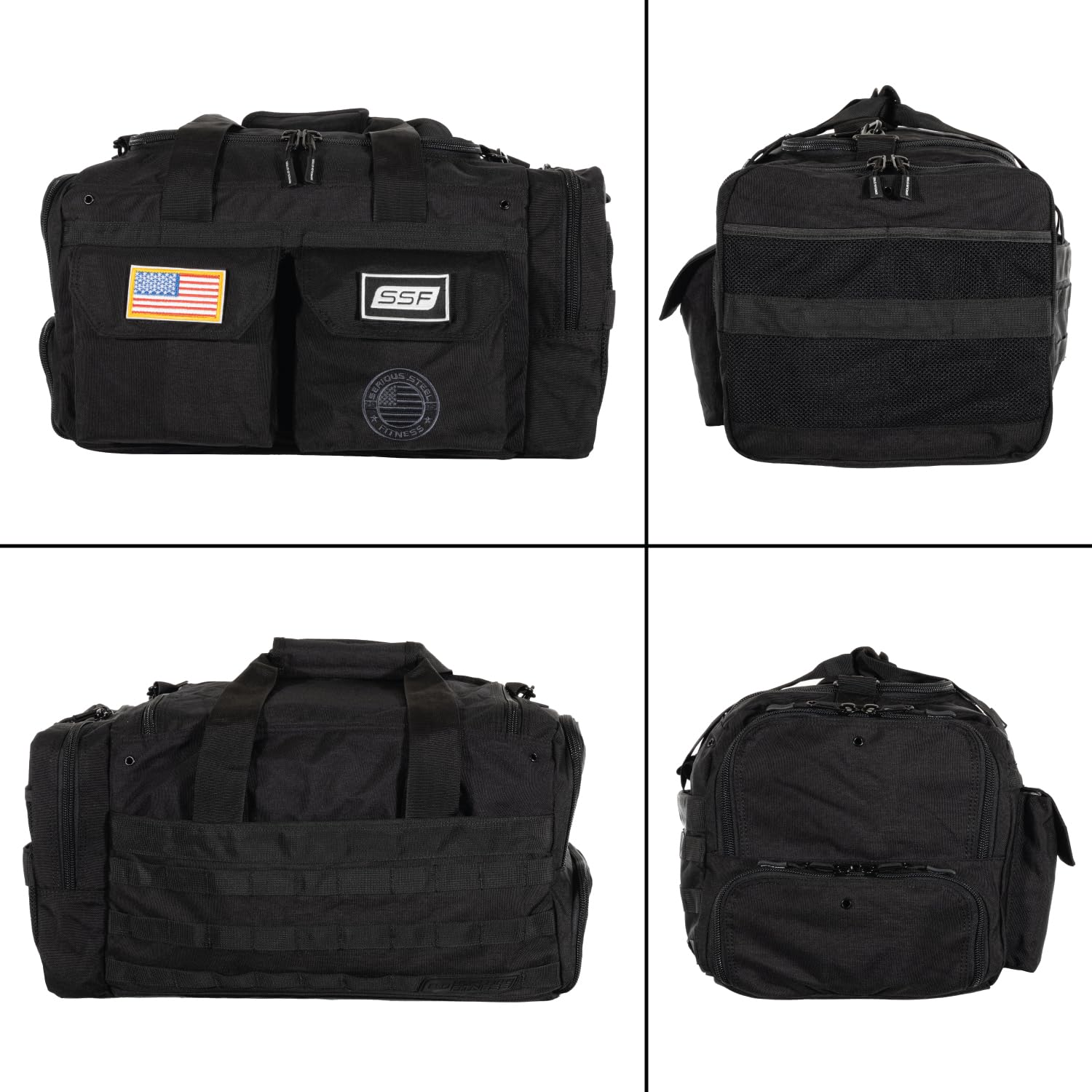 Serious Steel Fitness Bolsa de gimnasio | Bolsa de lona de nailon 1000D | Resistente, Negro, Duffel Bag (Mid Bud), Bolsa de lona (capullo medio)