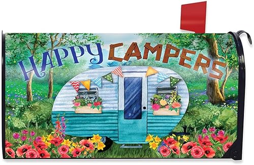 Briarwood Lane Spring Happy Campers - Funda magnética para buzón estándar