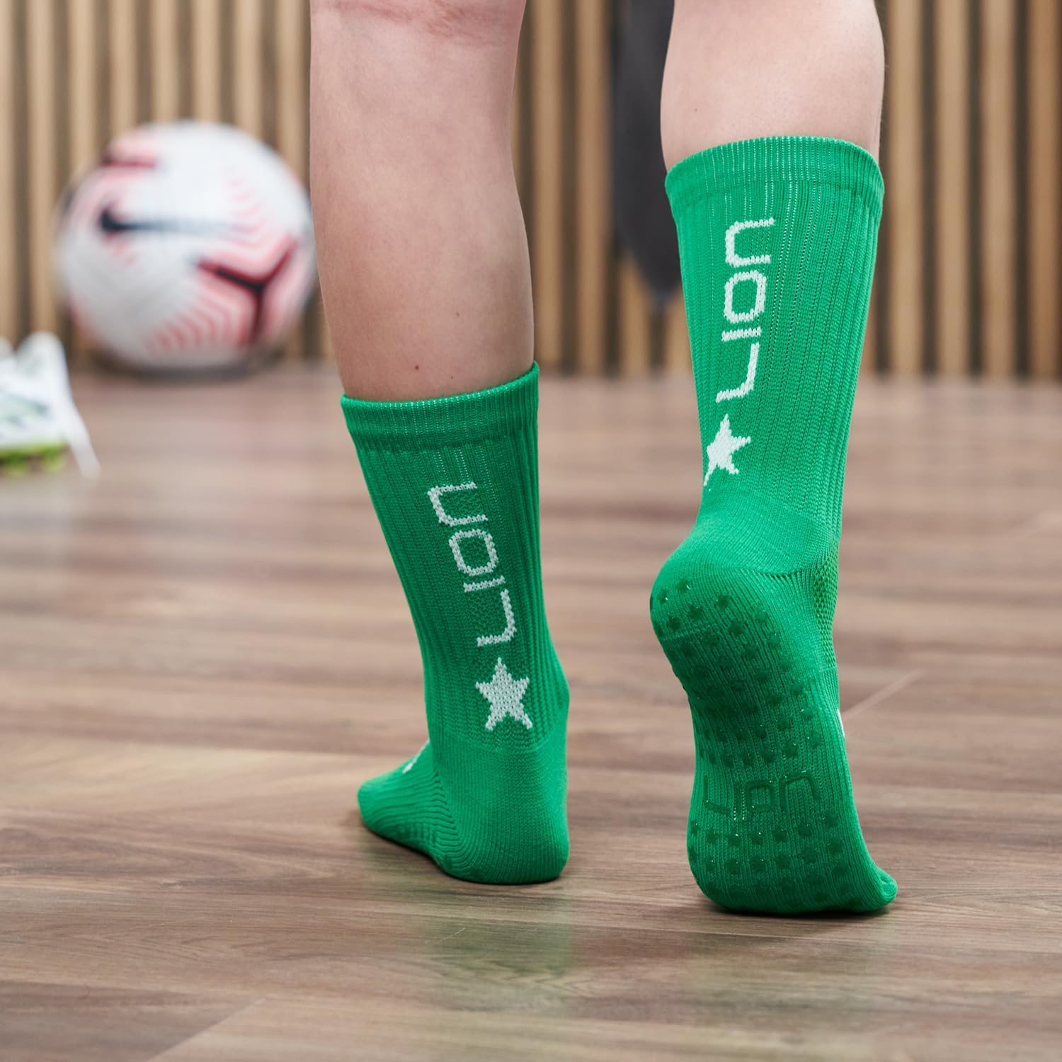 Lion Kids Soccer Bundle Including Grip Socks, Mini Shin Guards & Sock Sleeves - The Perfect Combo For Youth Soccer Players