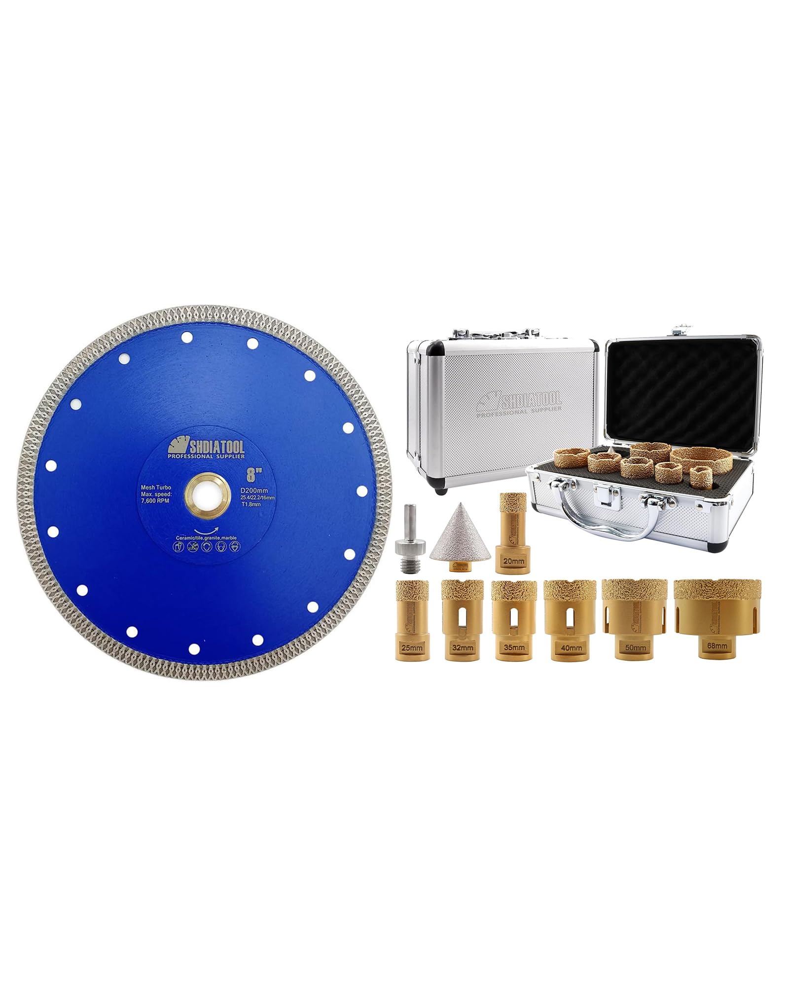 SHDIATOOL Disque diamant outillage meuleuse et forets diamantés secs M14 - 8
