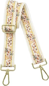 Crossbody Straps for Purses Gold Hardware Purse Strap Wide Shoulder Strap Adjustable Replacement,Retro Jacquard Embroidery for Shoulder Bags