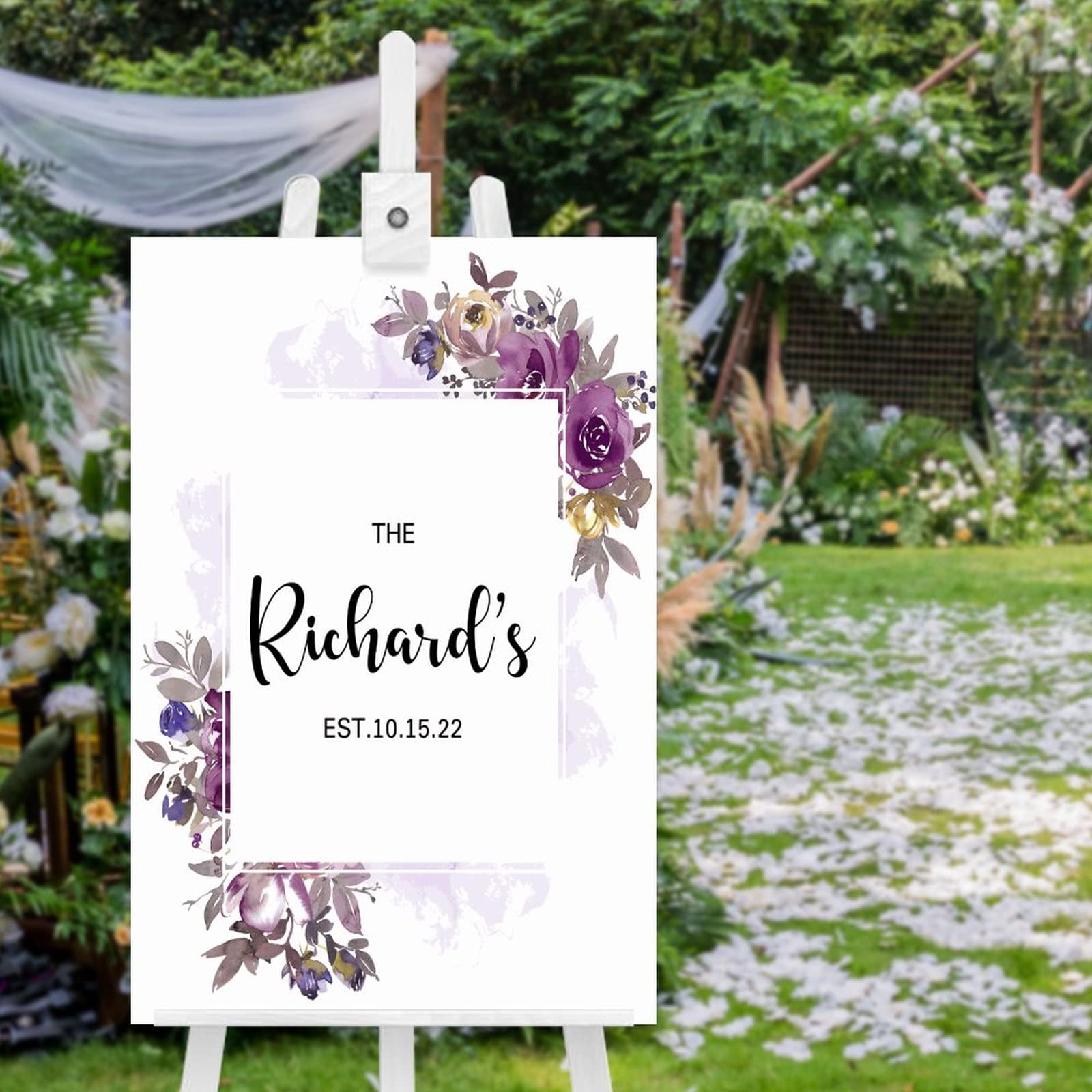 Panneau de bienvenue grand format bois personnalisé pour décoration mariage