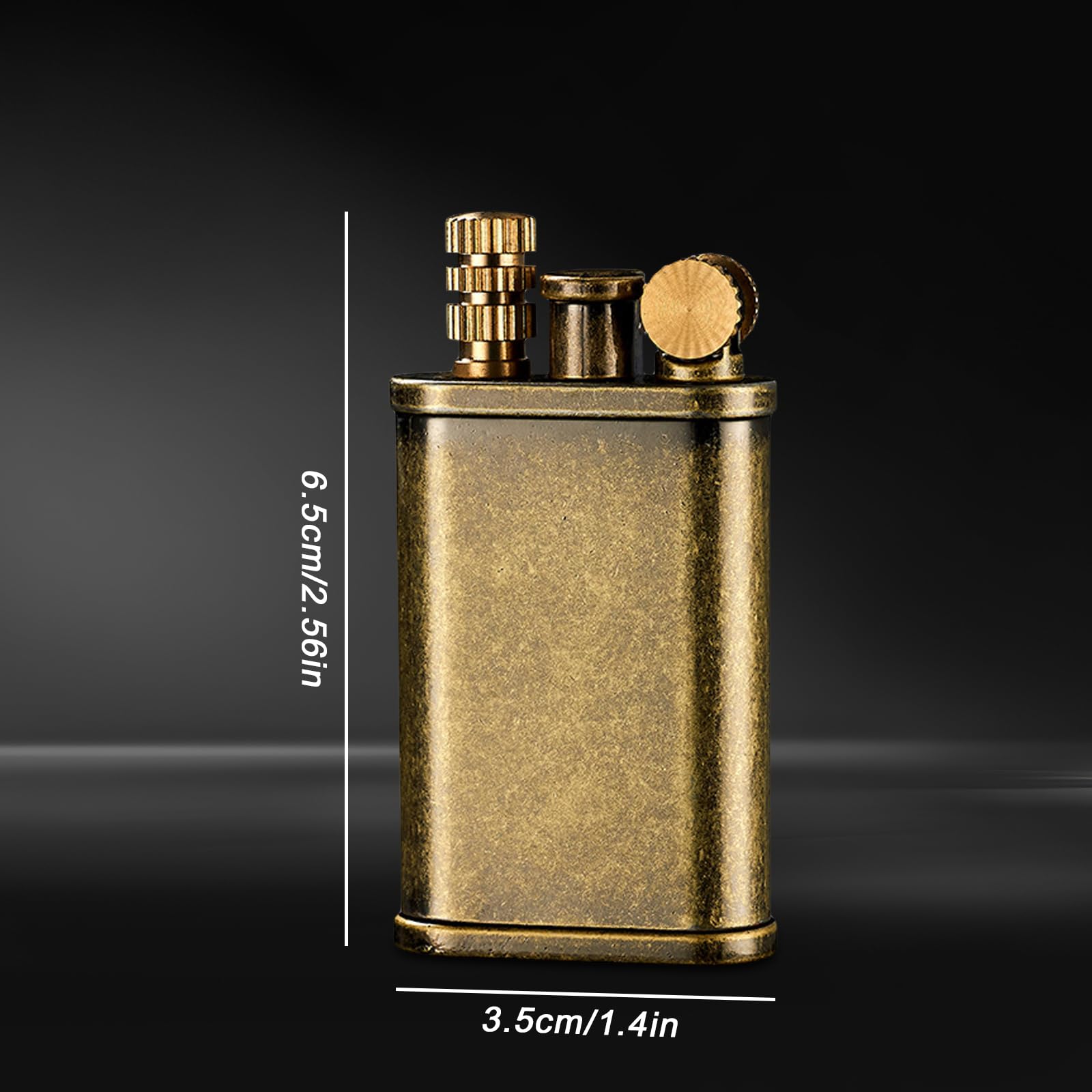 Accendino Vintage In Ottone - A Benzina, Fiamma Jet Regolabile, Regalo Per Uomini - Foto 12
