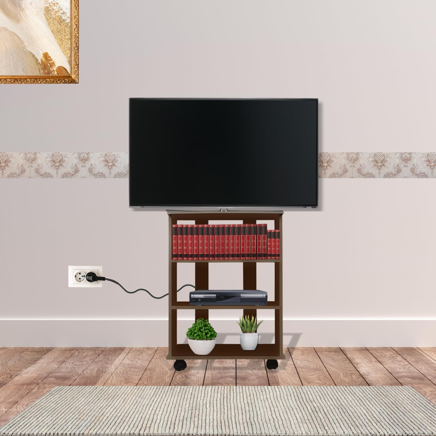 Unità TV MDF Wood 3 Mensole Antiquo Walnut - Dettaglio
