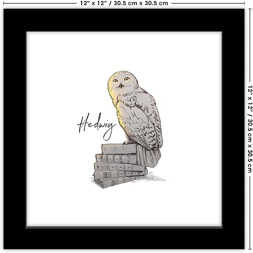Miniatura 6 de Gallery Pops Harry Potter - Arte de pared Glimmer Hedwig, versión enmarcada negra, 12 x 12 pulgadas