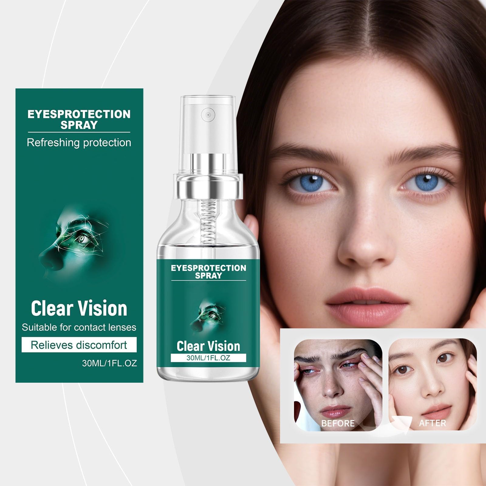 Spray Ocular con Luteína: Bruma Refrescante para el Cuidado de los Ojos con Luteína y Vitamina E. Cuidado Suave para la Vista Cansada; Alivia la Sequedad y la Irritación. Para Hombres y Mujeres.