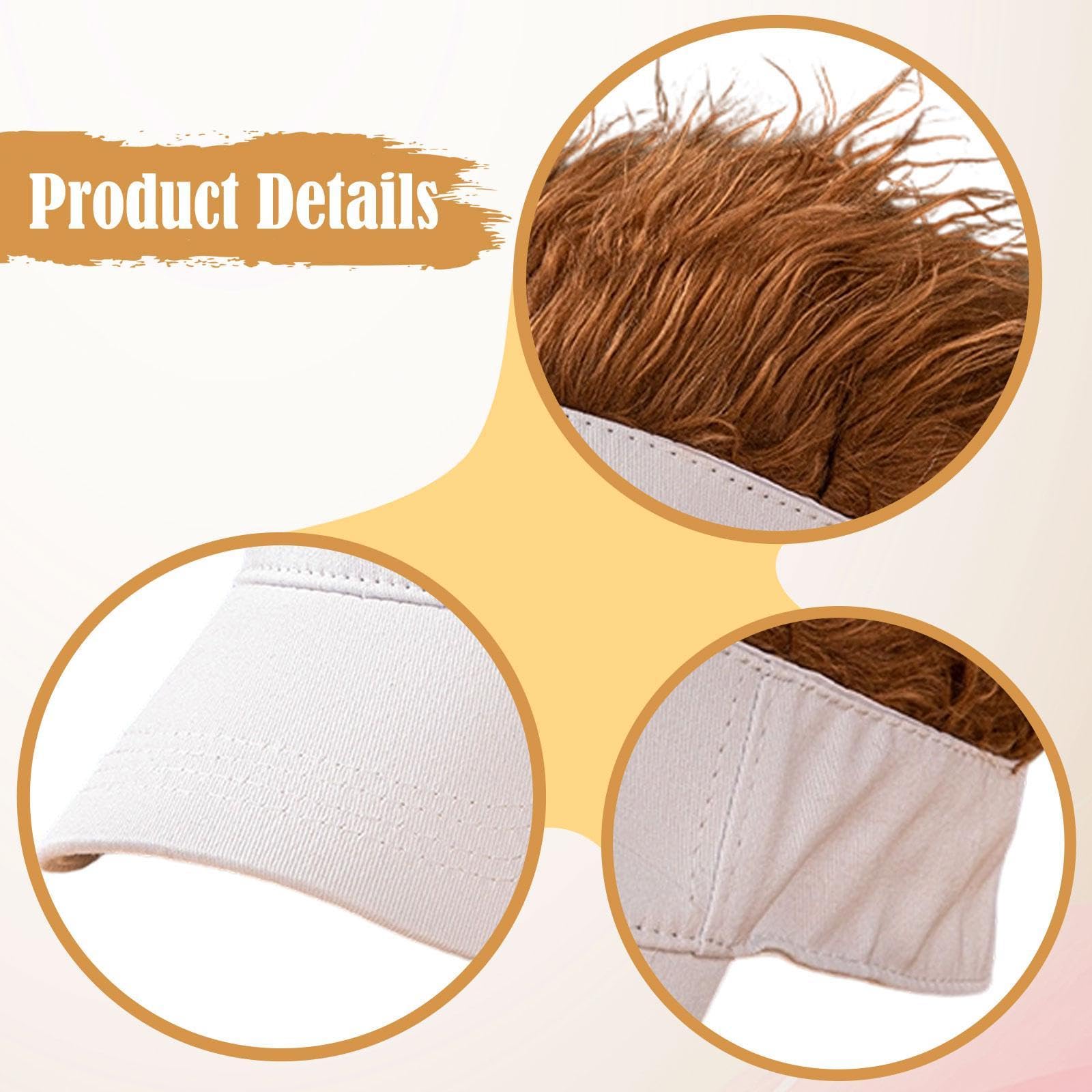 Cappellino Baseball Visiera Uomo Donna Creativo Parrucca Finta Regolabile Poliestere Accessorio Adatto per Sport All’aperto Eventi Cosplay C