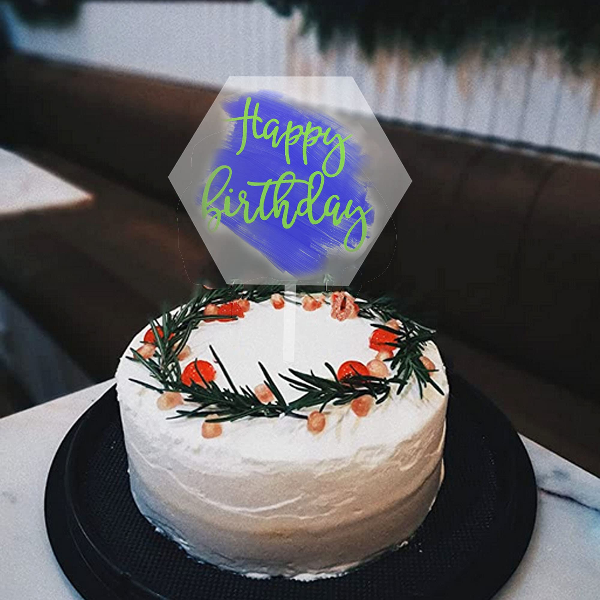 10 PCS 5 inch Hexagon Acrylic Cake Toppers Blank Hexagon DIY Birthday