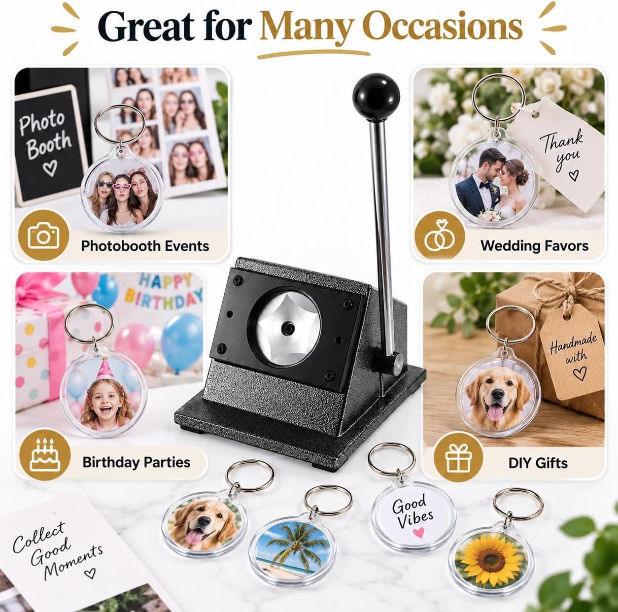Button Keychain Photo Cutter Kit, Photo Booth Keychain Station