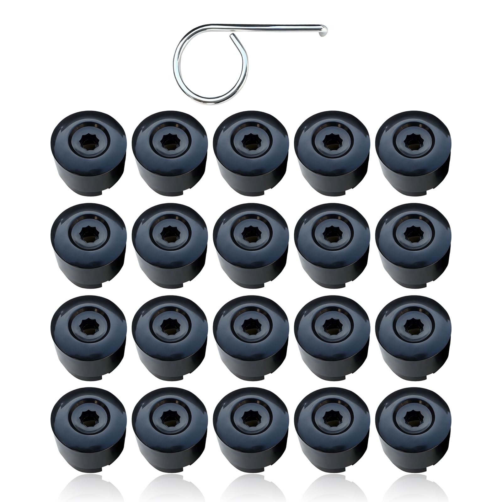 Tappi per bulloni da 19 mm, 20 pezzi, coprimozzo per VW T5 T6 2003-2020, nero