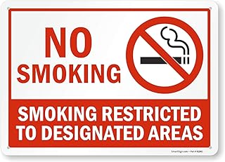 SmartSign “No Smoking - Restricted To Designated Areas†Bilingual Sign | 10