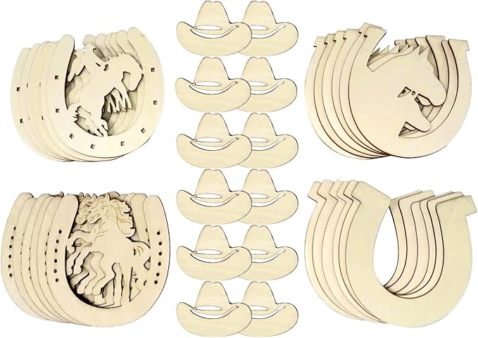Honbay 40PCS Unfinished Water Drop Wood Slices - Blank Wood Discs For DIY Painting & Crafts