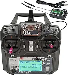 Flysky FS-i6X RC Transmitter and Receiver FS-iA6B iBus 10 Channel or PWM 6CH 2.4GHz AFHDS 2A Radio Control System for FPV Drone Multirotor, Fixed-Wing, RC Car, RC Boat (Mode-2)