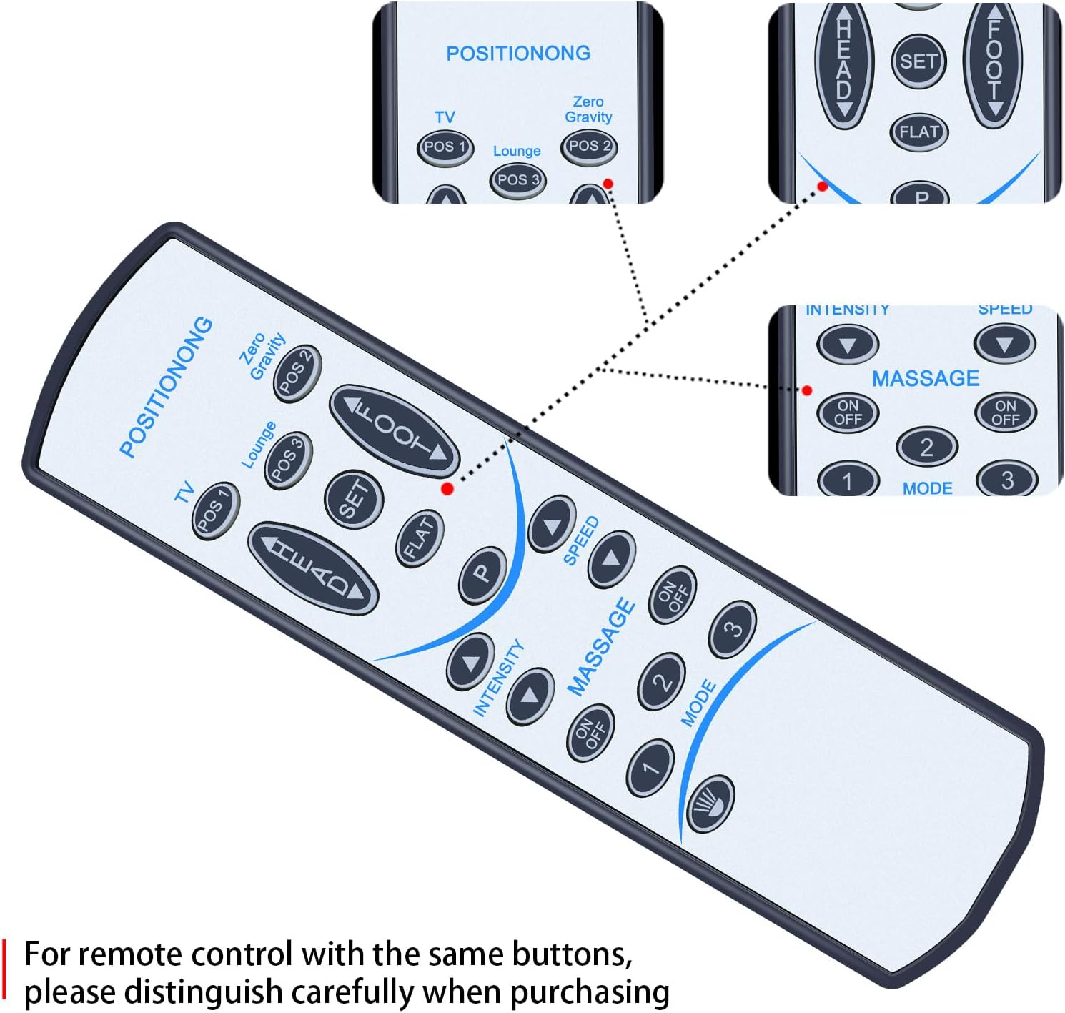 PZL Replacement Remote Control fit for Naomi Home Idealbase Adjustable Bed Frame